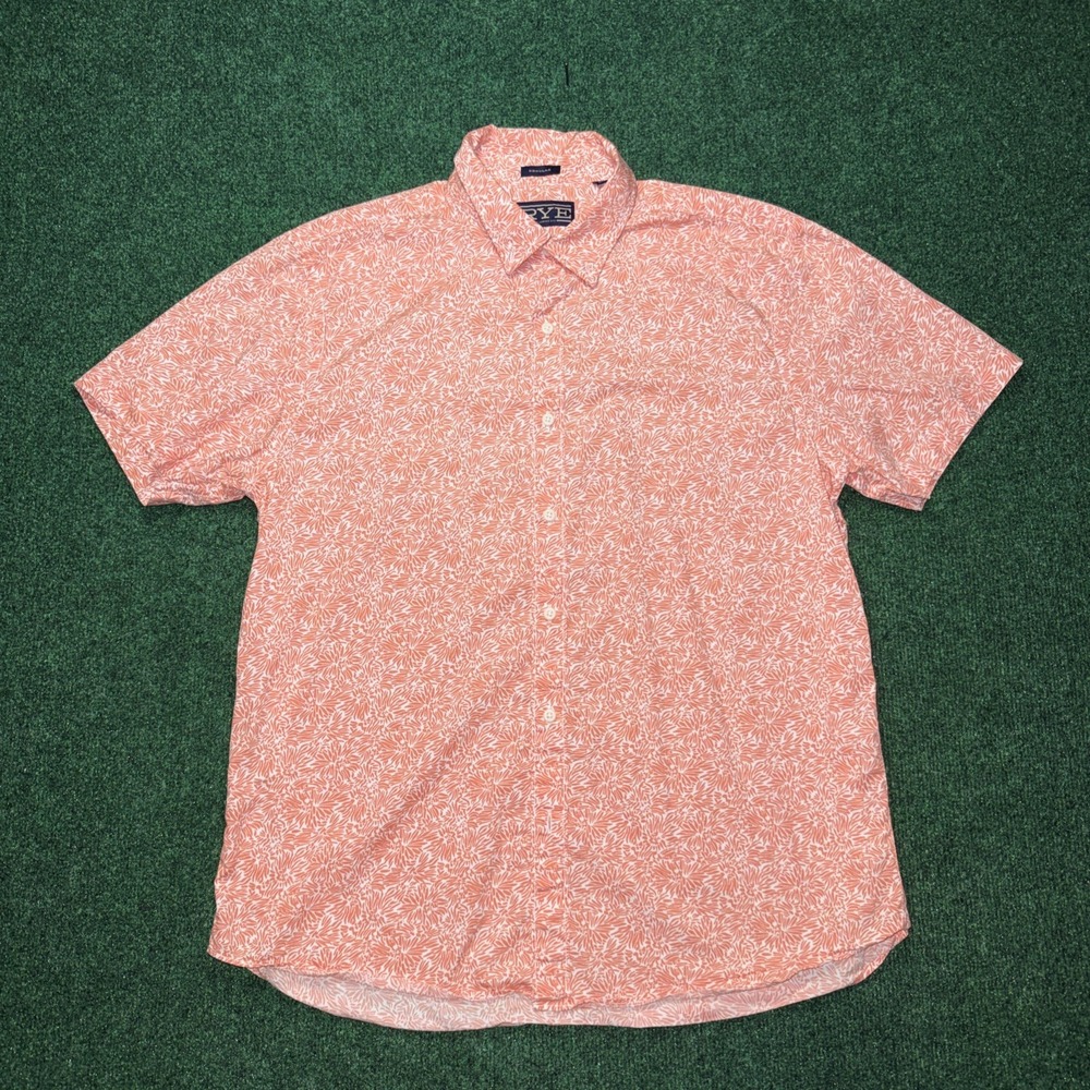 Hawker Rye Men's Floral Short Sleeve Button Up Size Large O20